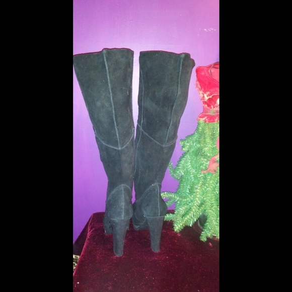 Nine West Black Suede Platform Boots - Picture 4 of 9